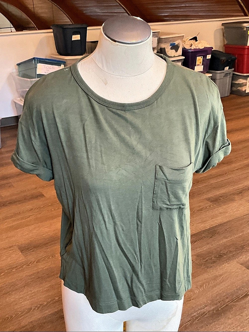 American Eagle Soft & Sexy Pocket T-Shirt Green XS